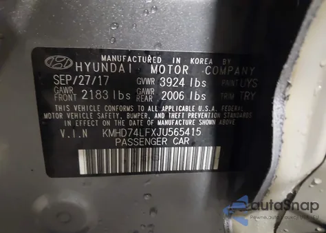 2018 Hyundai Elantra Se из США, поврежденный, VIN KMHD74LFXJU565415